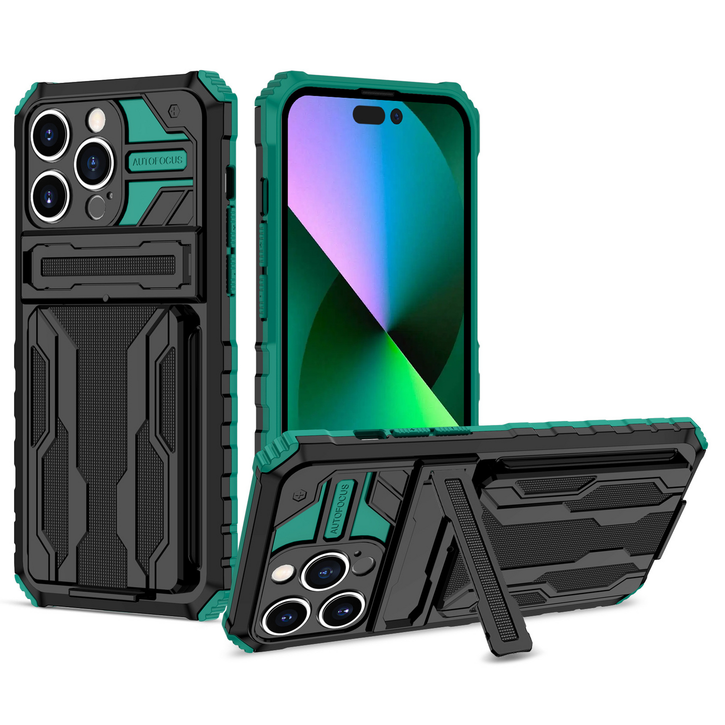 Kickstand Card Slot Armor Case for iPhone| Simple Phone Case