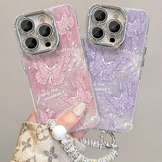 Shell Pink Crystal Phone Case | Butterfly Phone Case