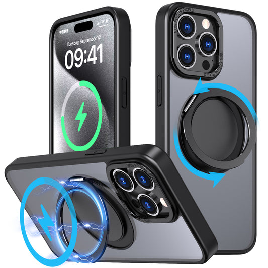 Simple Transparent Rotating Bracket IPhone Case| MagSafe Phone Case