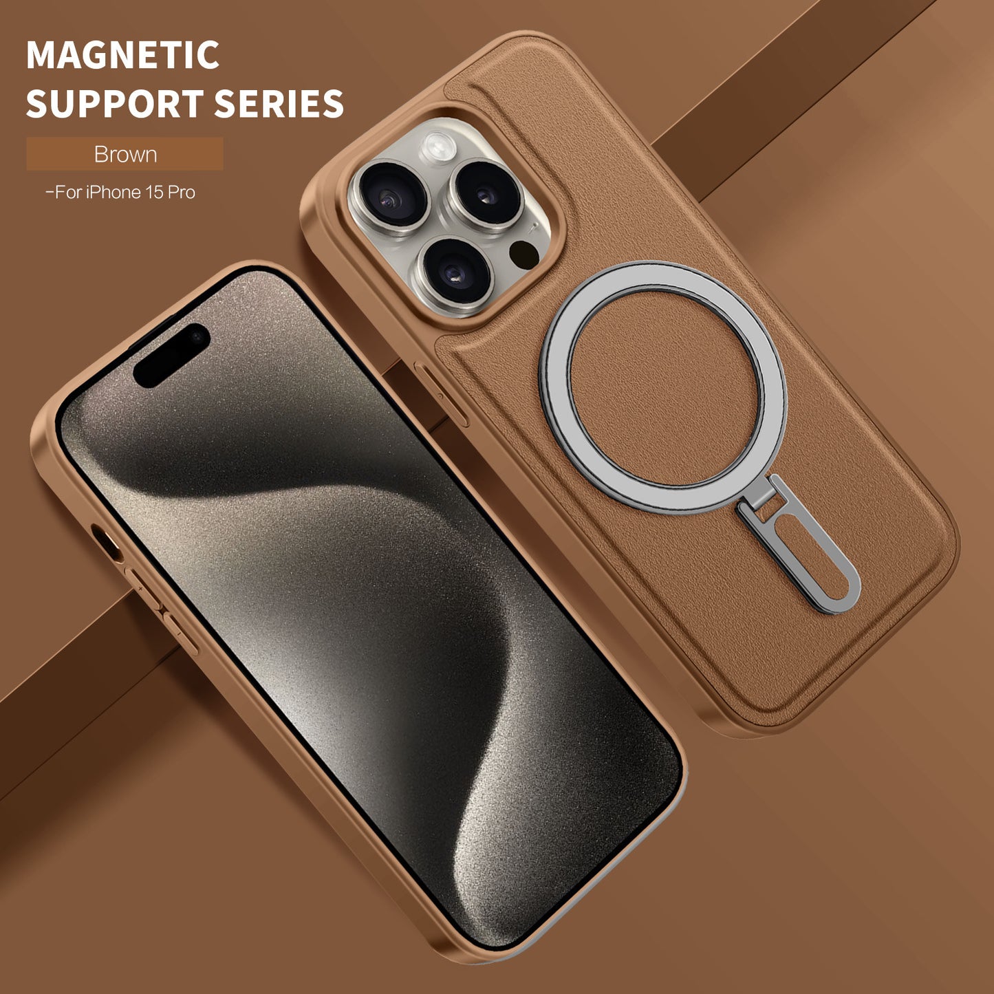 Simple Leather Pattern Bracket | MagSafe phone Case