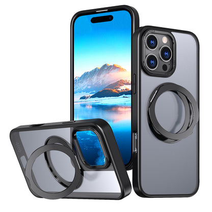 Frosted Transparent 360° Rotating Ring Stand | MagSafe Phone Case